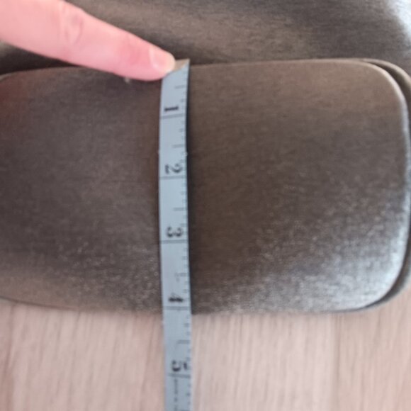 Silvery Dark Grey Shoulder Bag 8" x 7" Zipper Pocket Double Straps 11" Drop - Picture 5 of 12